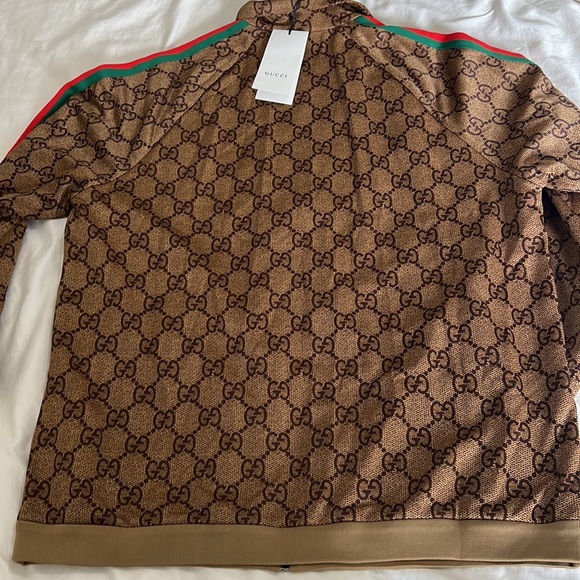 💯% Auth Gucci Men’s Tracksuit Jacket GG “Technical Jersey Jacket” Sz M - Picture 11 of 13